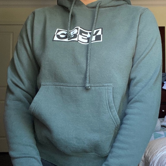 obey hoodie green
